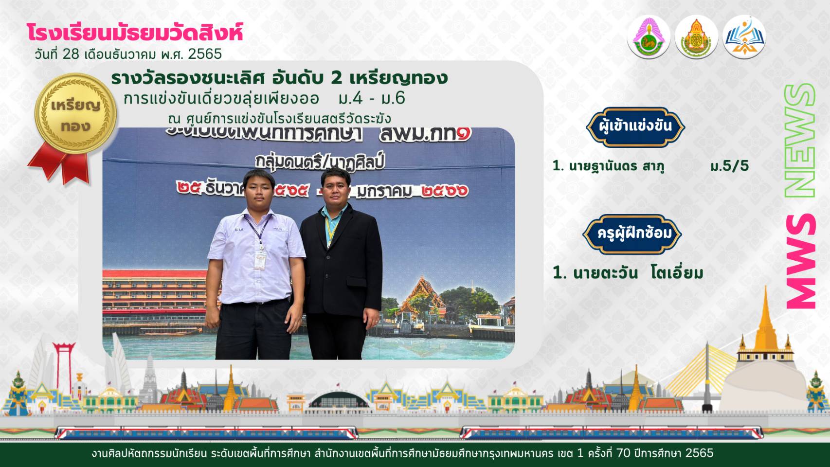 รางวัลรองชนะเลิศ อันดับ 2 เหรี…